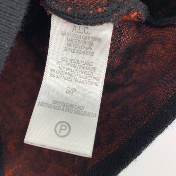 ALC Skirt Red Black Ellwood Leopard Print Pull On Pencil Knit - Picture 5 of 8